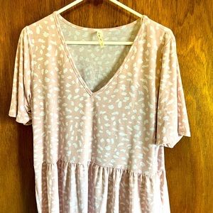 Pink and white dot baby doll shirt